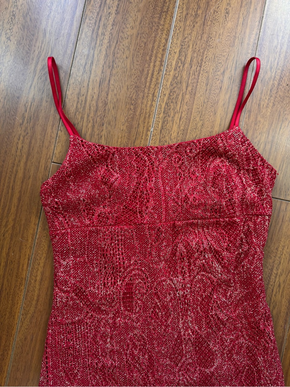 Forever21 Vintage Red Sparkle Fringe Slip Dress S - Picture 4 of 5